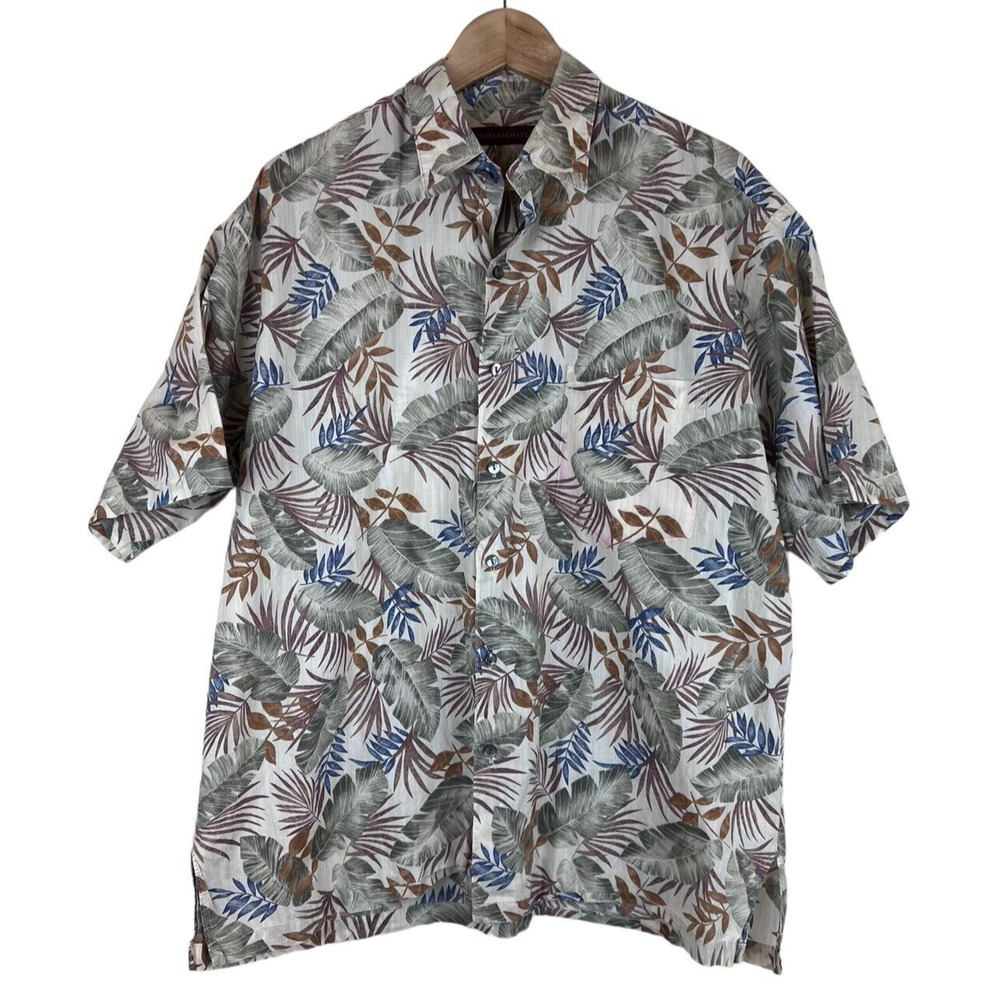 Tori Richard Honolulu Hawaiian 100% Cotton Lawn Shirt Men's‎ L Aloha Camp Floral